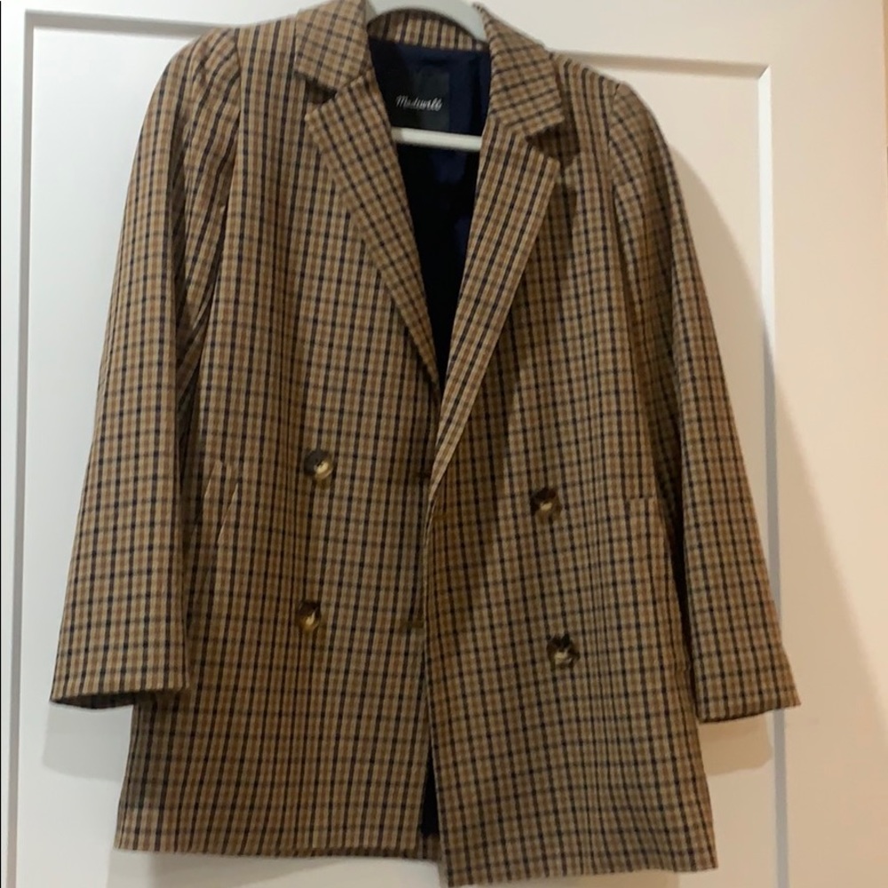 Beautiful Madewell brown checked blazer
